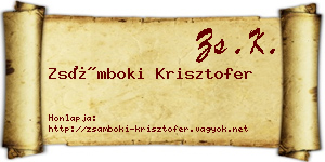 Zsámboki Krisztofer névjegykártya