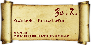 Zsámboki Krisztofer névjegykártya
